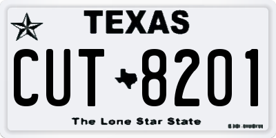 TX license plate CUT8201