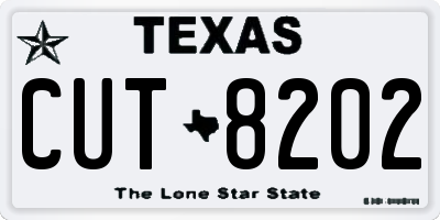 TX license plate CUT8202