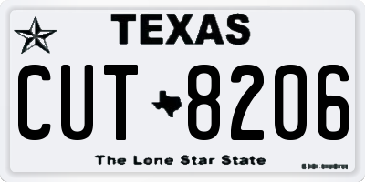 TX license plate CUT8206
