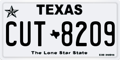 TX license plate CUT8209