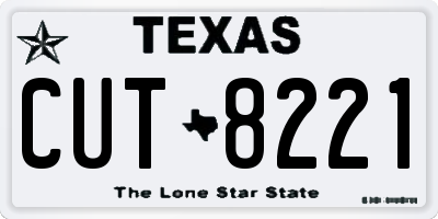 TX license plate CUT8221