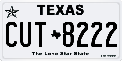 TX license plate CUT8222