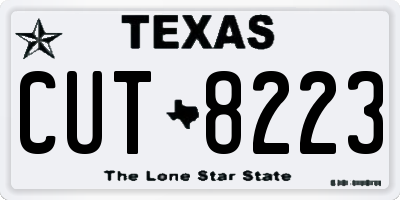 TX license plate CUT8223
