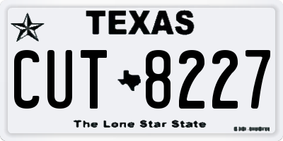 TX license plate CUT8227