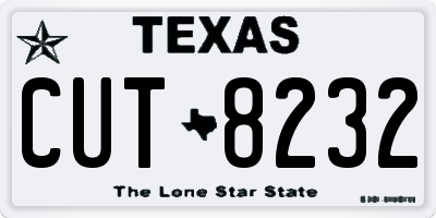 TX license plate CUT8232