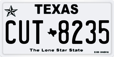 TX license plate CUT8235