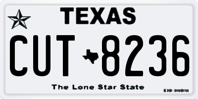 TX license plate CUT8236