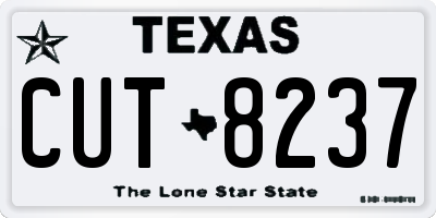 TX license plate CUT8237