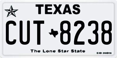 TX license plate CUT8238