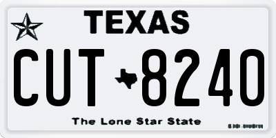 TX license plate CUT8240