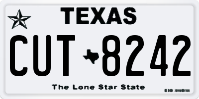 TX license plate CUT8242