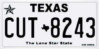 TX license plate CUT8243