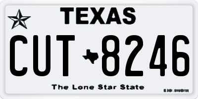 TX license plate CUT8246
