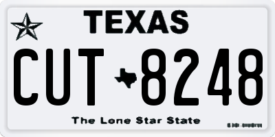 TX license plate CUT8248