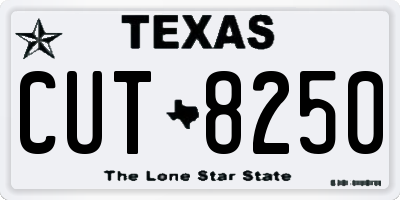 TX license plate CUT8250