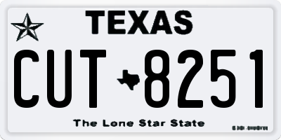 TX license plate CUT8251