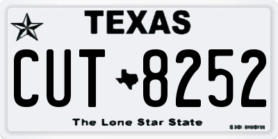 TX license plate CUT8252