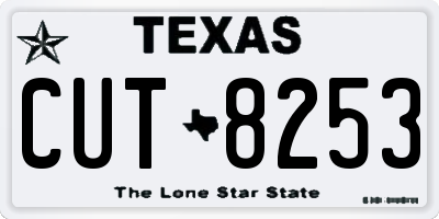 TX license plate CUT8253