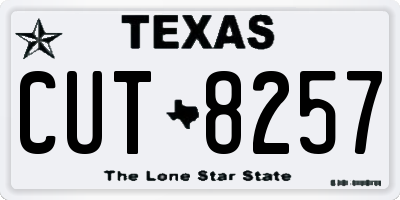 TX license plate CUT8257