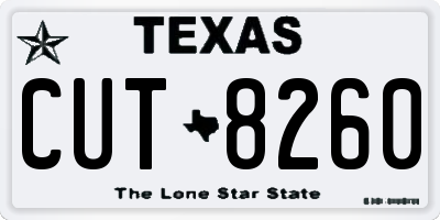 TX license plate CUT8260