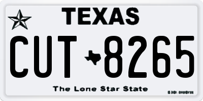 TX license plate CUT8265