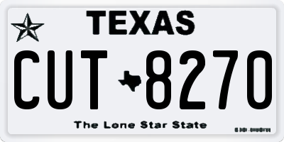 TX license plate CUT8270