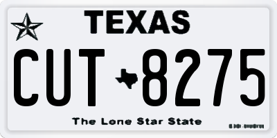 TX license plate CUT8275