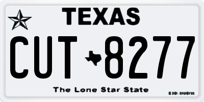 TX license plate CUT8277