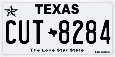 TX license plate CUT8284