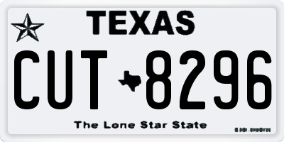 TX license plate CUT8296
