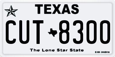 TX license plate CUT8300