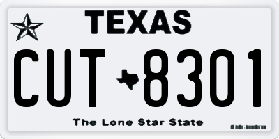TX license plate CUT8301