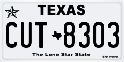TX license plate CUT8303