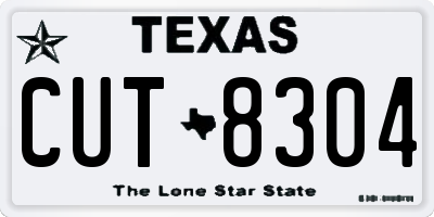 TX license plate CUT8304