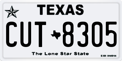 TX license plate CUT8305
