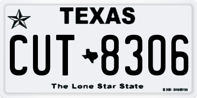 TX license plate CUT8306