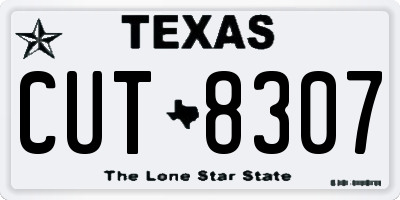 TX license plate CUT8307