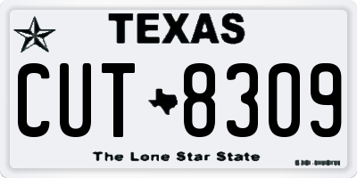 TX license plate CUT8309