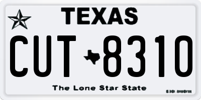 TX license plate CUT8310