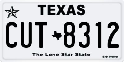 TX license plate CUT8312