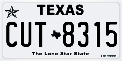 TX license plate CUT8315