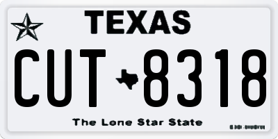 TX license plate CUT8318