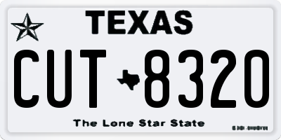 TX license plate CUT8320