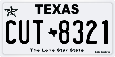TX license plate CUT8321
