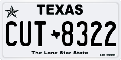 TX license plate CUT8322
