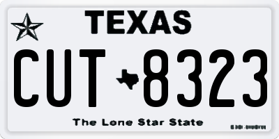 TX license plate CUT8323