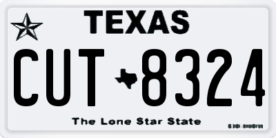 TX license plate CUT8324