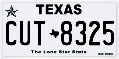 TX license plate CUT8325