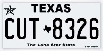 TX license plate CUT8326