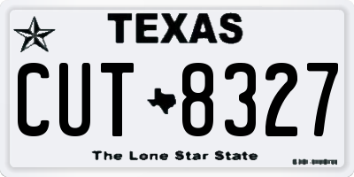 TX license plate CUT8327
